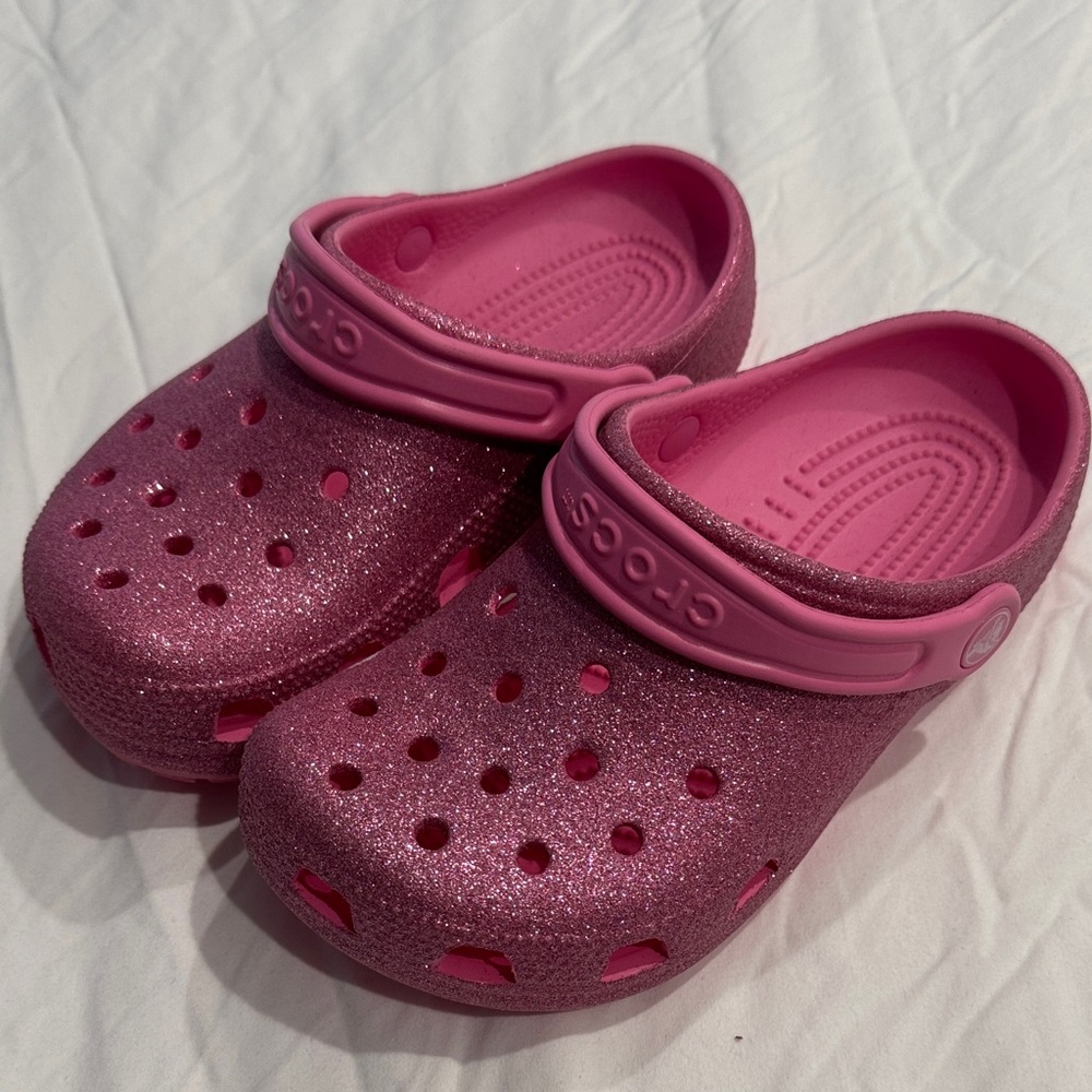 CROCS - Kids Sparkly crocs - Pink sz J2